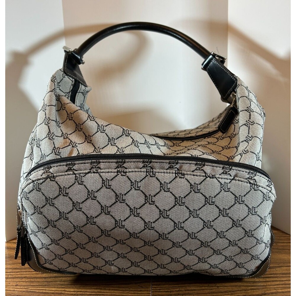 Lauren Ralph Lauren Leather and Canvas Carry-on Duffle Bag